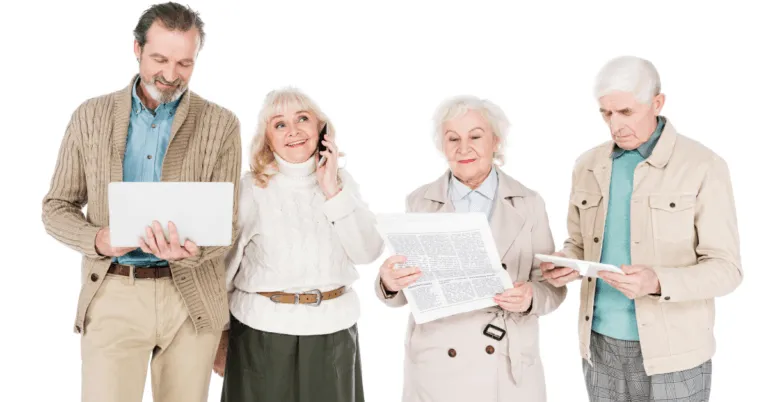 Old People Reading Newspaper