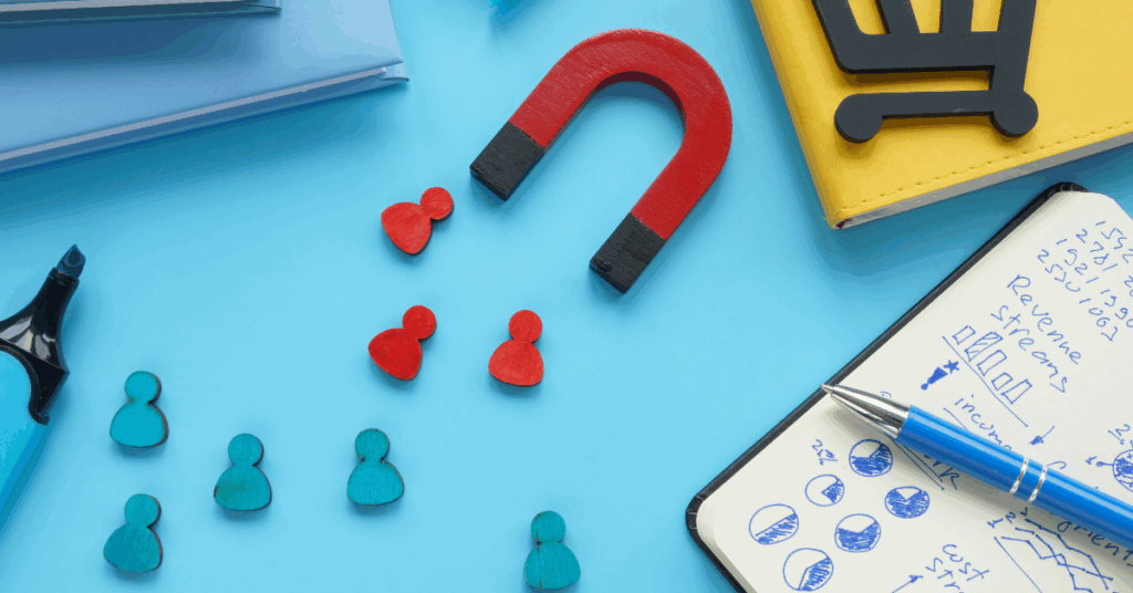 little figures being attracted by a magnet